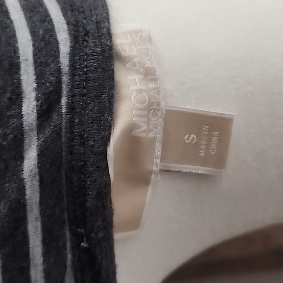 Michael Kors Grey stripped silver zipper top - Picture 6 of 7